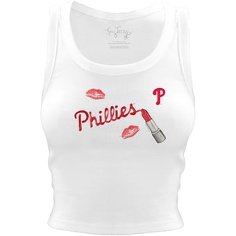 Women's Tiny Turnip White Philadelphia Phillies Lipstick Crop Tank Top