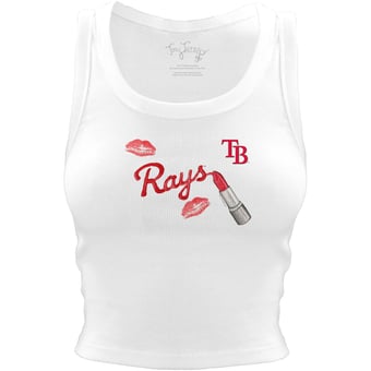 Women's Tiny Turnip White Tampa Bay Rays Lipstick Crop Tank Top