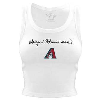 Women's Tiny Turnip White Arizona Diamondbacks Script Logo Crop Tank Top