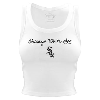 Women's Tiny Turnip White Chicago White Sox Script Logo Crop Tank Top