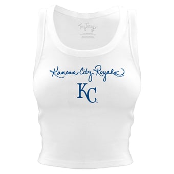 Women's Tiny Turnip White Kansas City Royals Script Logo Crop Tank Top