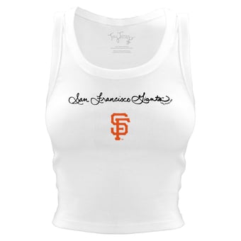 Women's Tiny Turnip White San Francisco Giants Script Logo Crop Tank Top