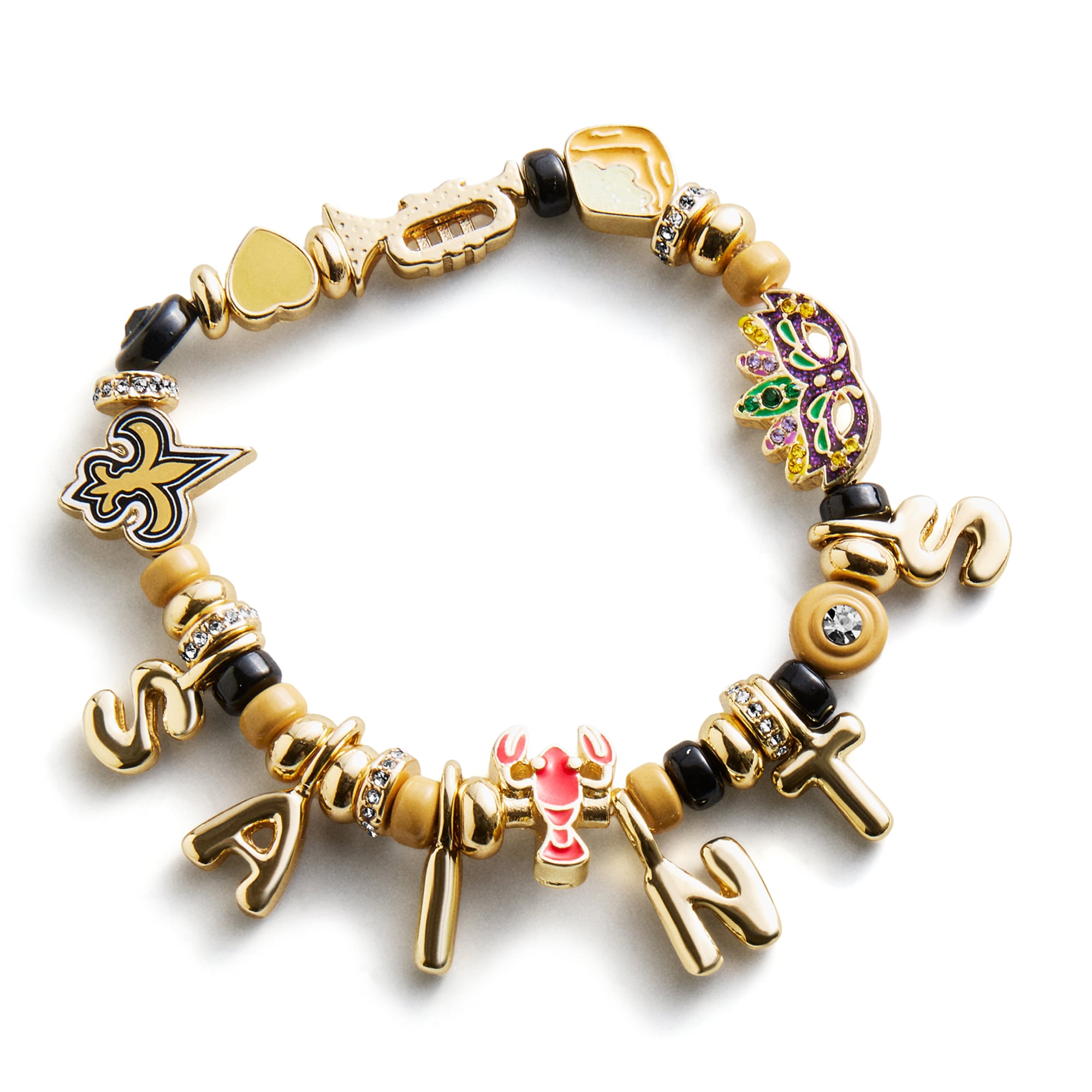 BaubleBar New Orleans Saints Motif Beaded Bracelet