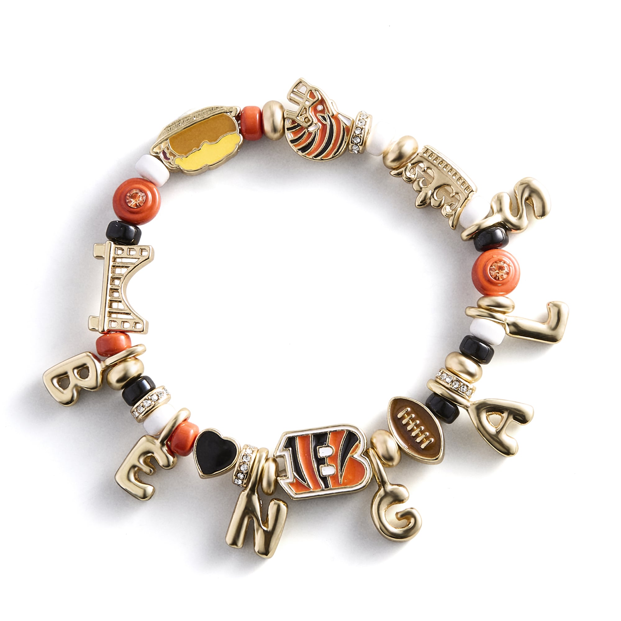 BaubleBar Cincinnati Bengals Motif Beaded Bracelet