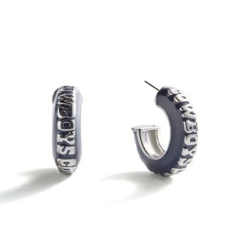 BaubleBar Dallas Cowboys Puffy Enamel Hoop Earrings