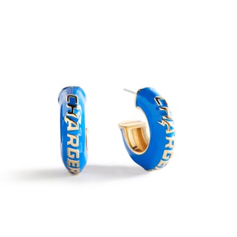 BaubleBar Los Angeles Chargers Puffy Enamel Hoop Earrings
