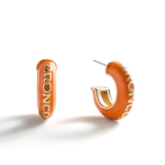 BaubleBar Denver Broncos Puffy Enamel Hoop Earrings