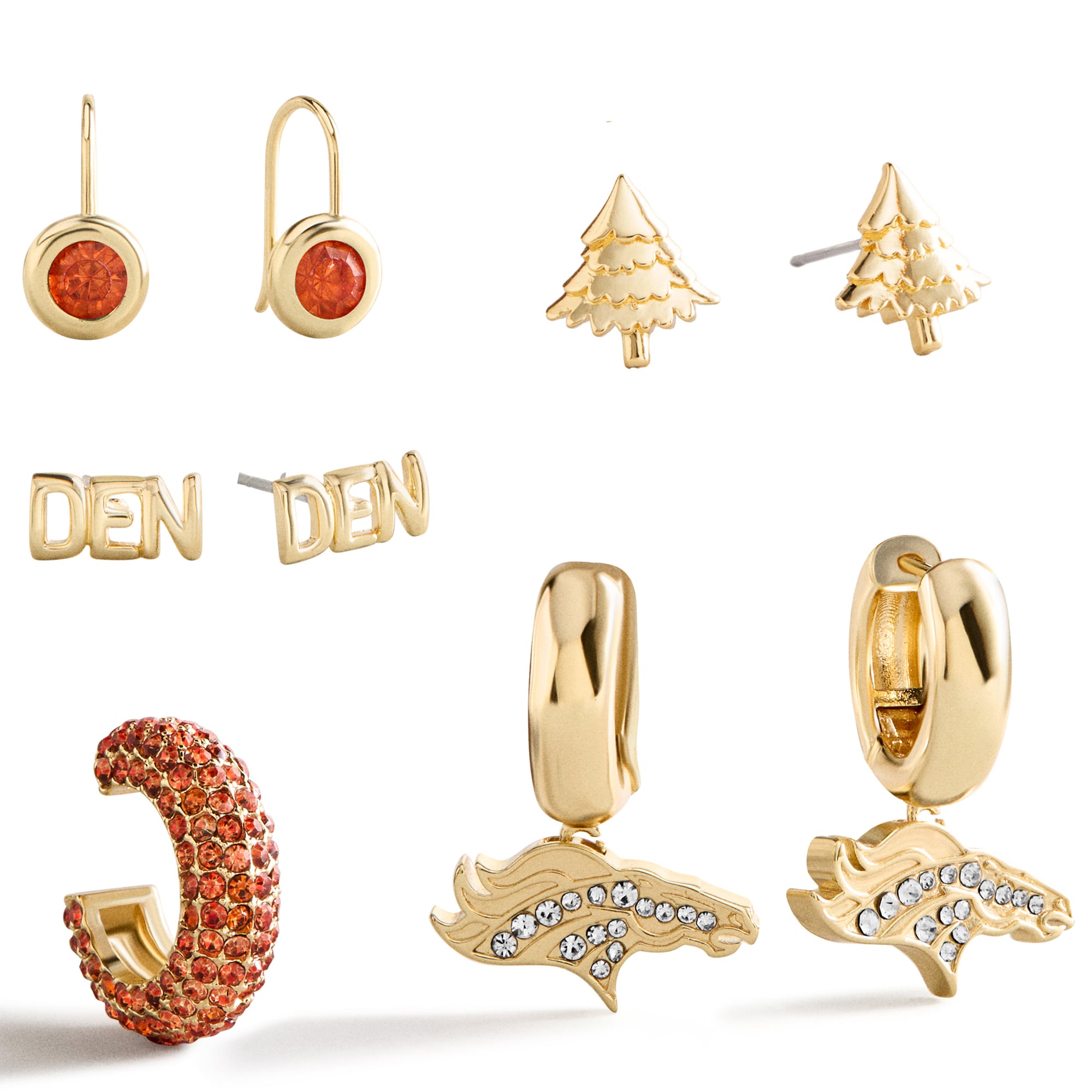 BaubleBar Denver Broncos Mixed Earring Set
