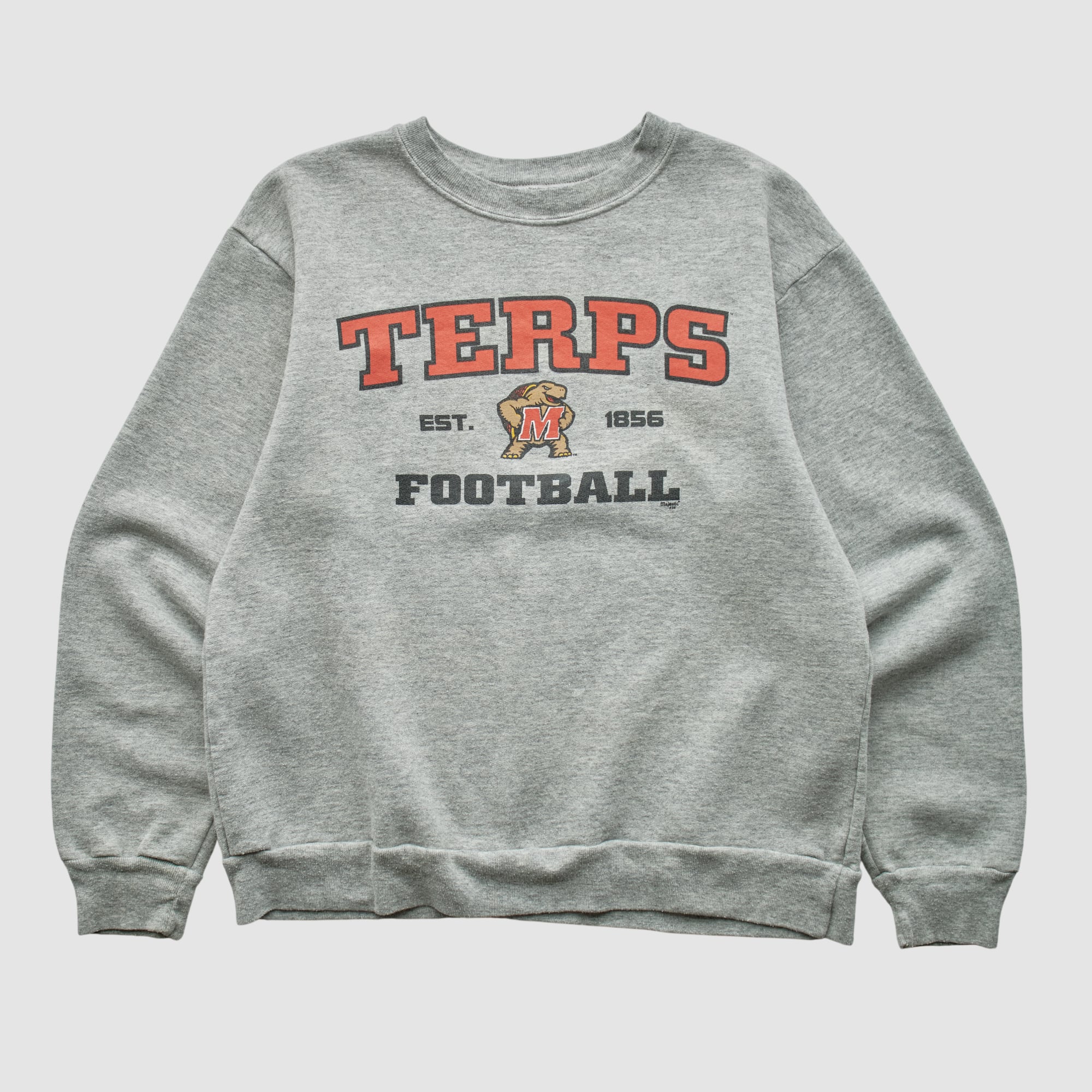 Maryland Terrapins Majestic 2000s Pullover Sweatshirt - Heather Gray - S by Fanatics Real Vintage
