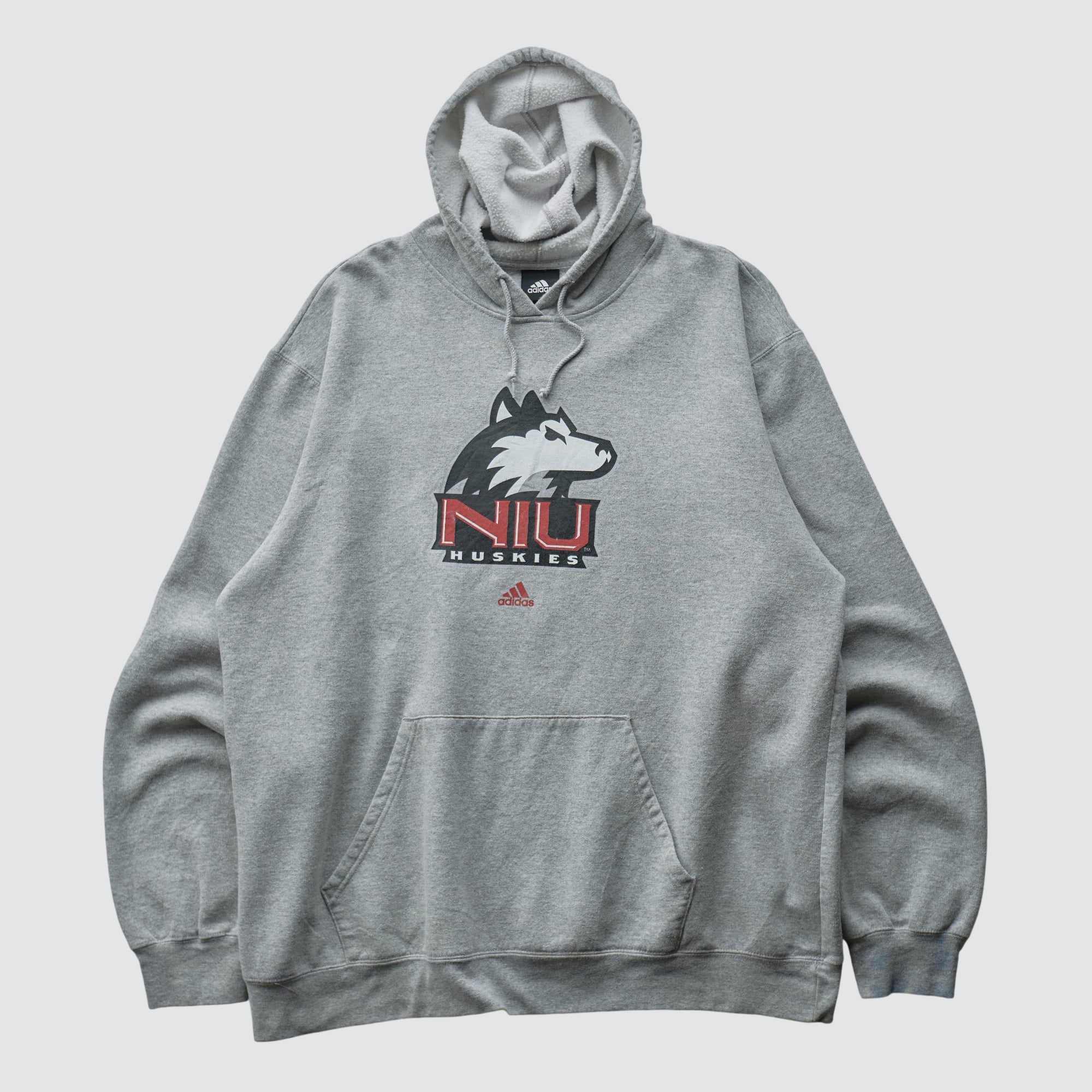 Northern Illinois Huskies Adidas 2010s Hooded Pullover Sweatshirt - Heather Gray - XL by Fanatics Real Vintage