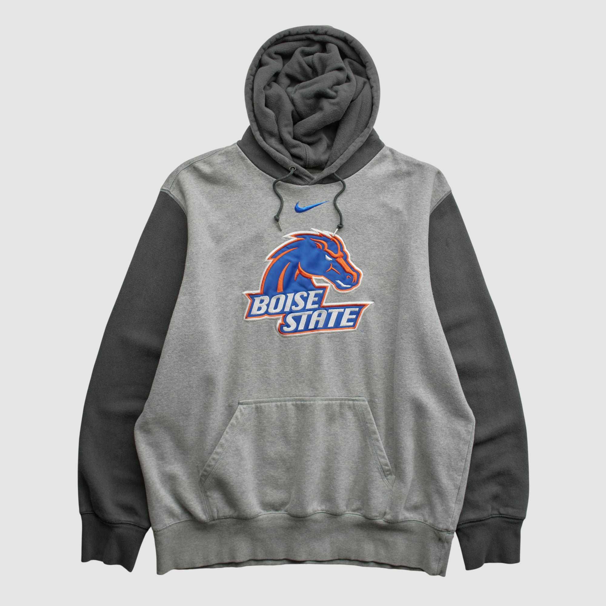 Boise State Broncos Nike 2010s Hooded Pullover Sweatshirt - Heather Gray - XL by Fanatics Real Vintage