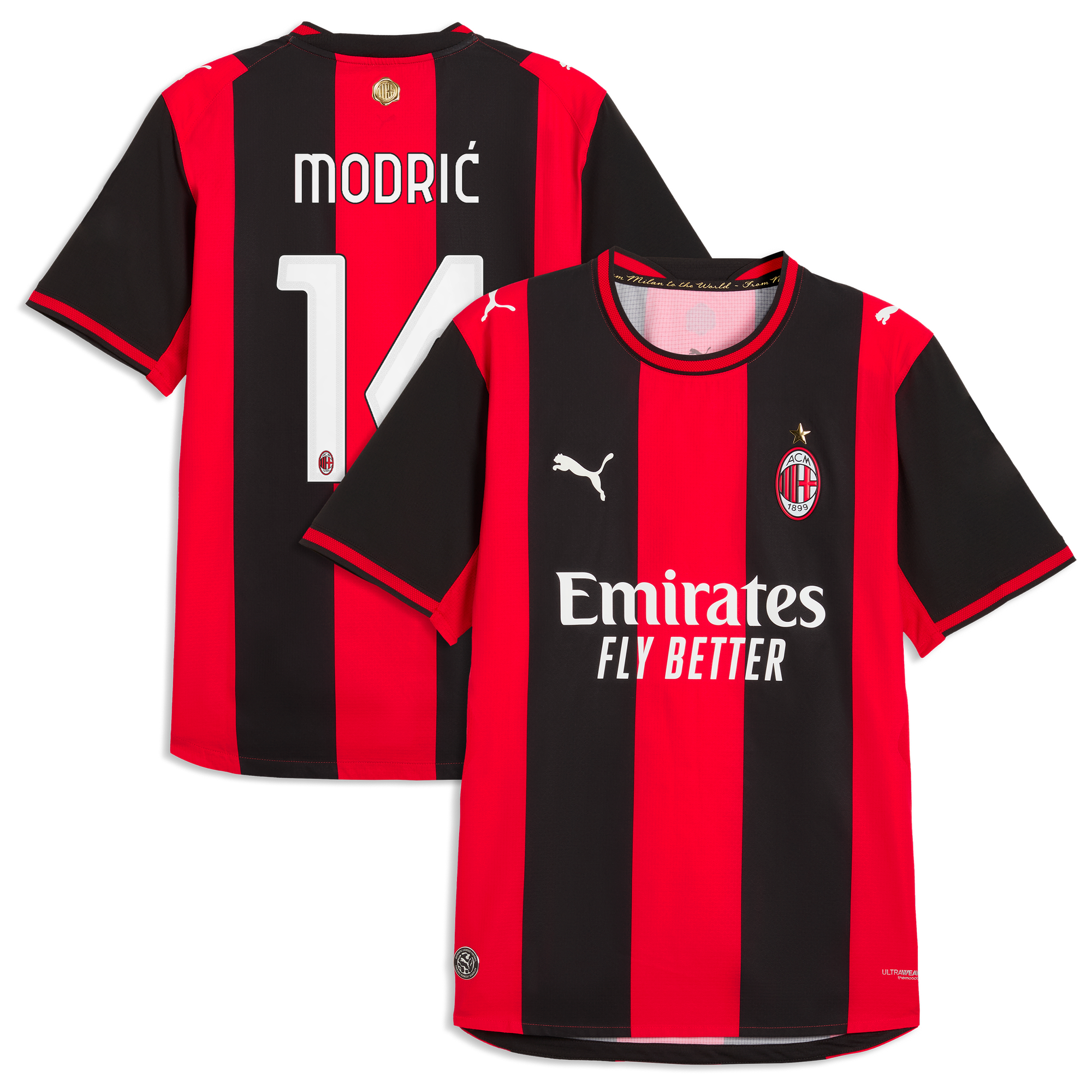 Maillot Domicile Authentic AC Milan PUMA 26/27 avec flocage Modrić 14