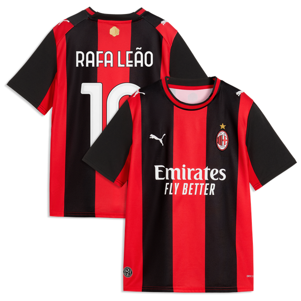 Maillot Domicile AC Milan PUMA 26/27 - Enfant avec flocage Rafa Leão 10