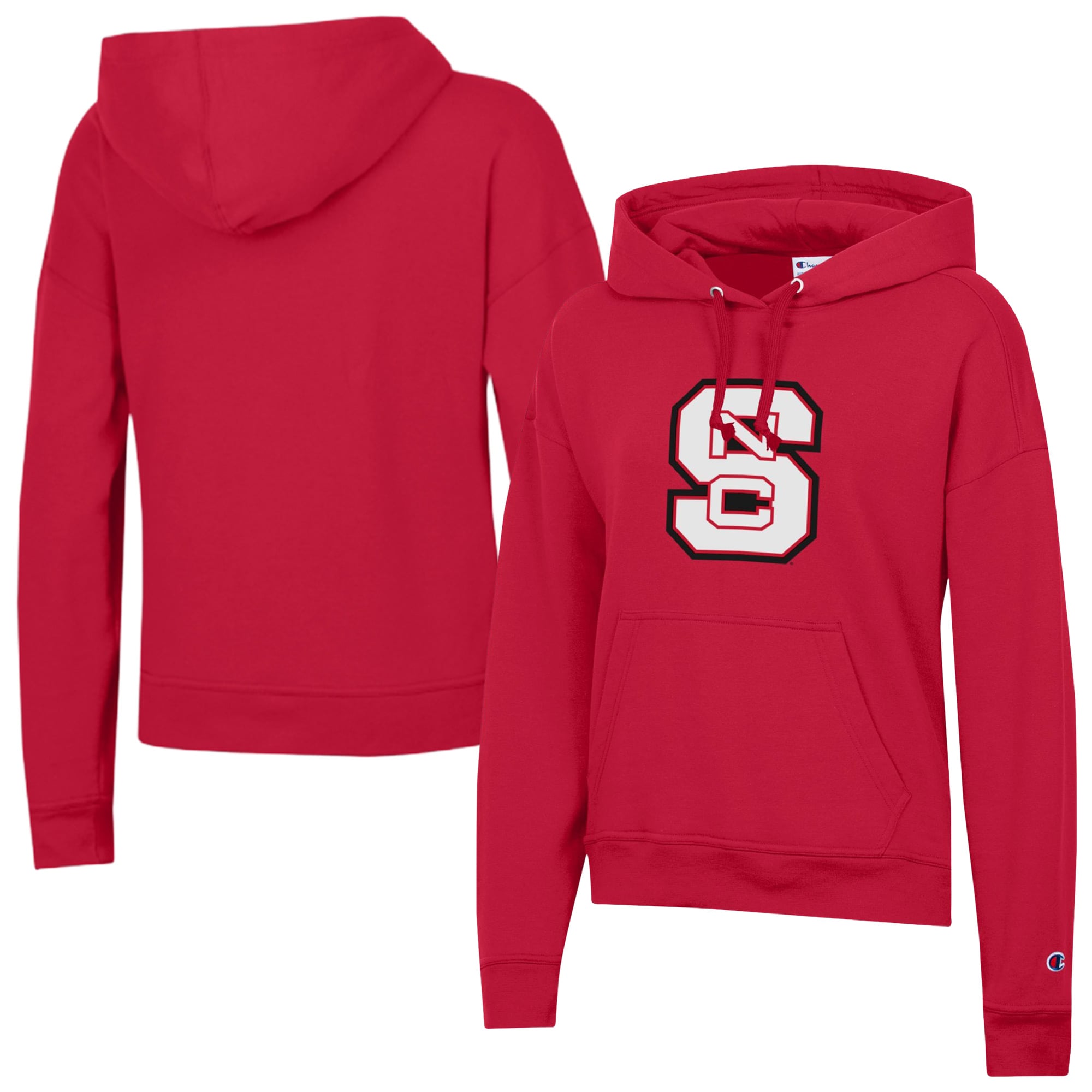 Women's Champion  Red NC State Wolfpack Logo Powerblend Fleece Hoodie