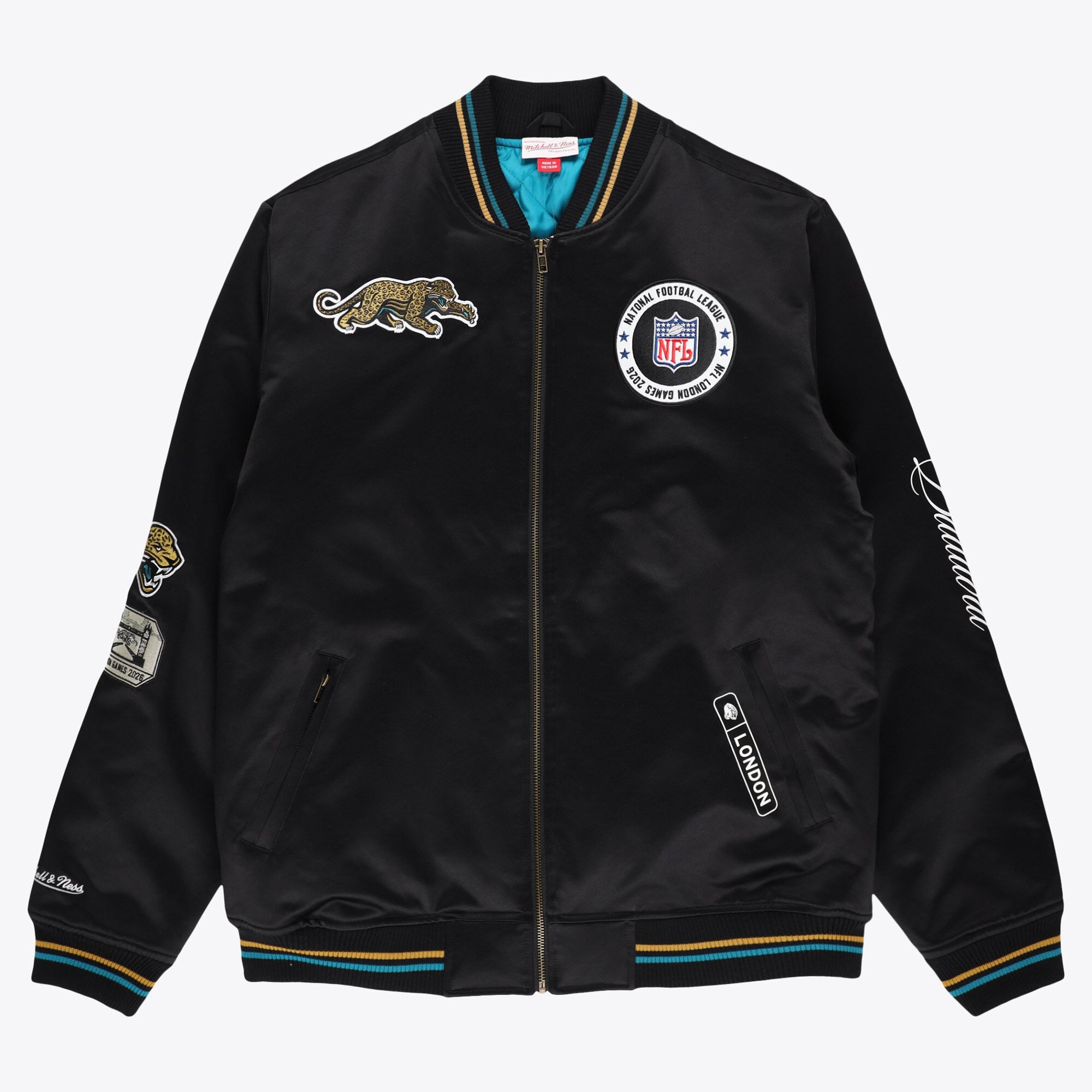 Jacksonville Jaguars Mitchell & Ness International Games 2026 Bomber Jacket - Mens