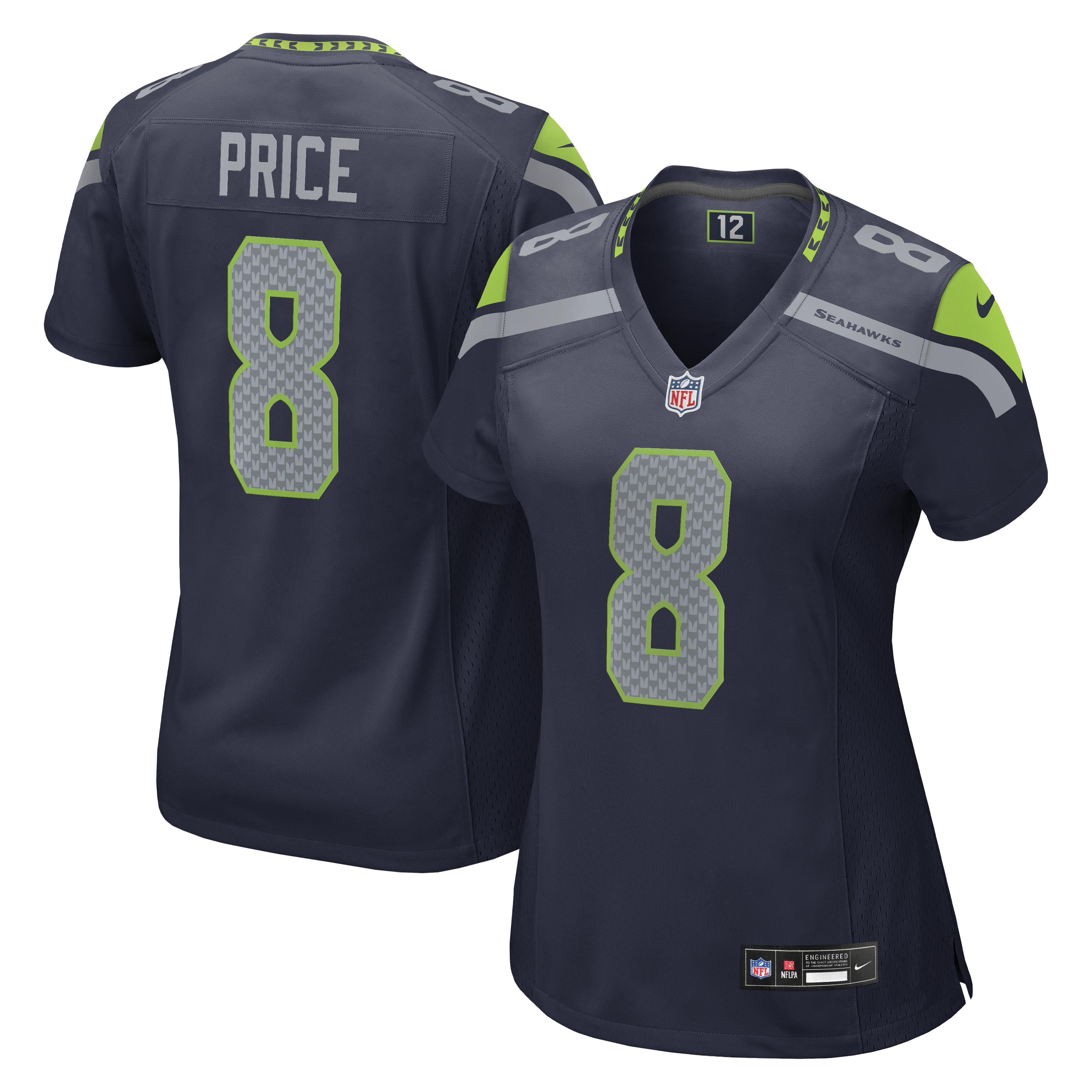 Women's Nike Jadarian Price College Navy Seattle Seahawks Team Game Jersey