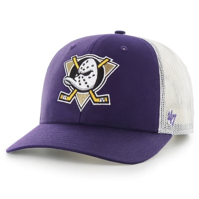 Men's '47 Purple/White Anaheim Ducks Logo Trucker Adjustable Hat