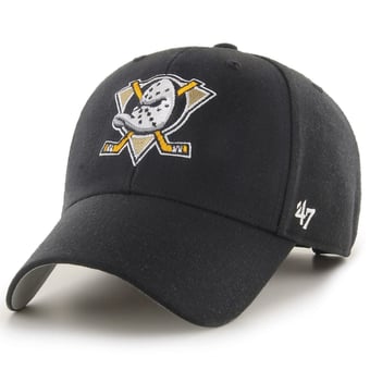 Men's '47  Black Anaheim Ducks Wordmark Back Strap MVP Adjustable Hat