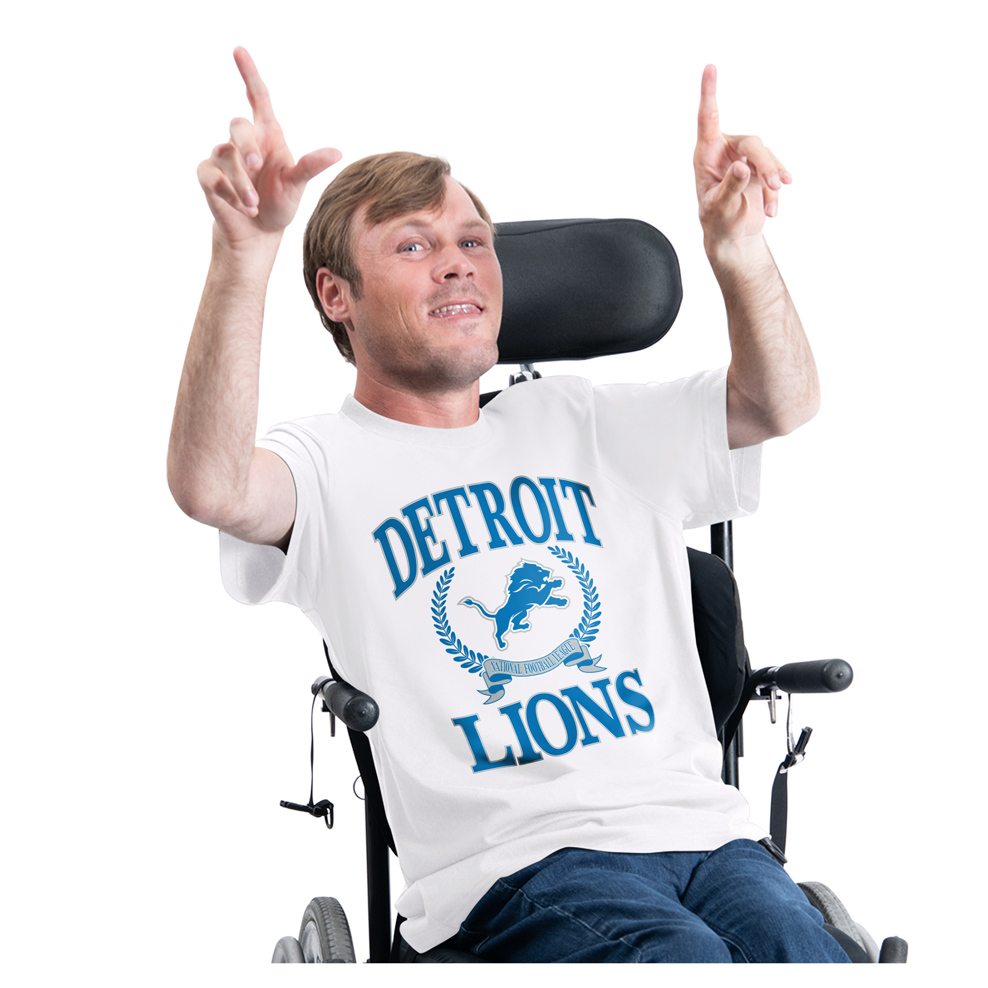 Men's G-III Sports by Carl Banks White Detroit Lions Team Laurel Adaptive T-Shirt