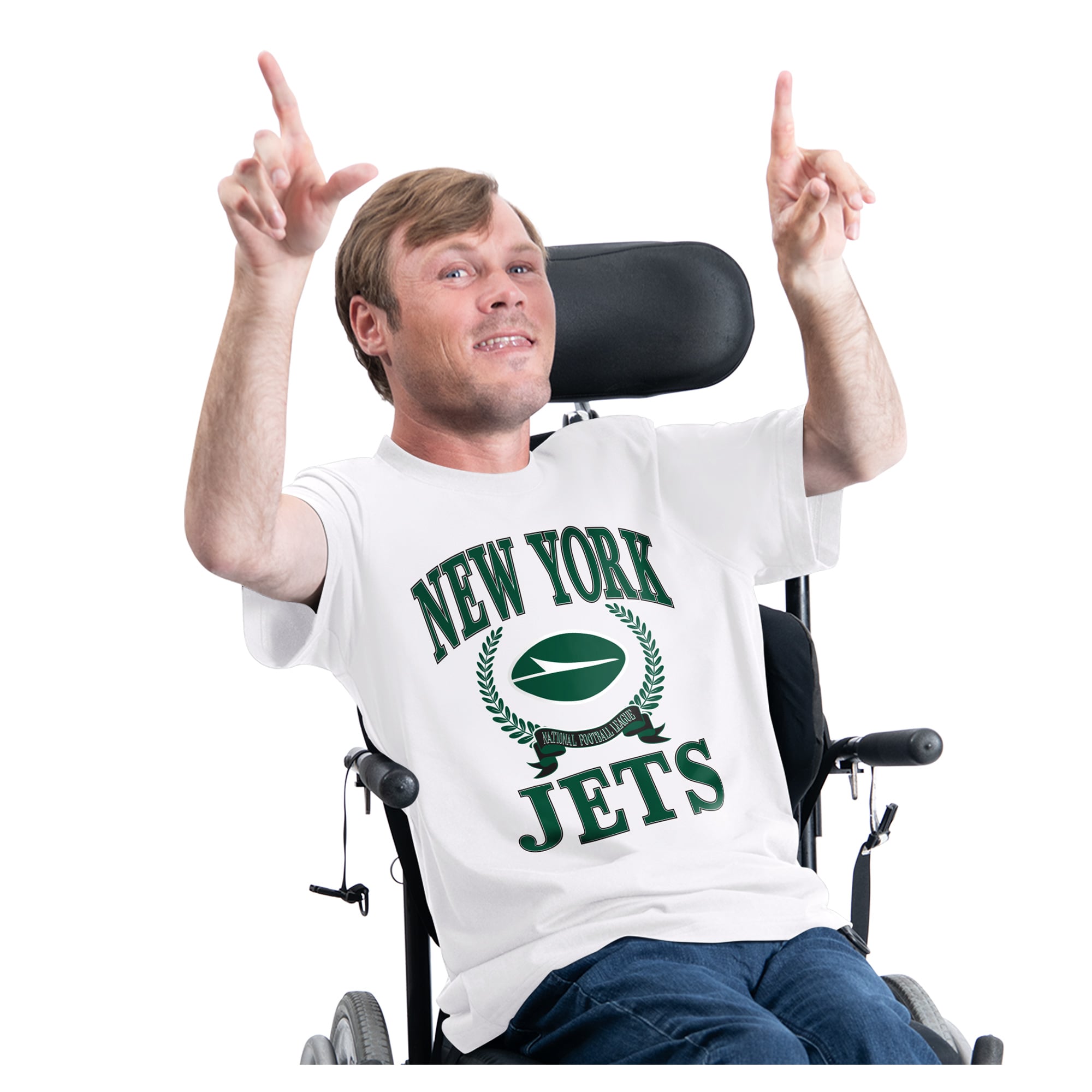 Men’s G-III Sports by Carl Banks White New York Jets Team Laurel Adaptive T-Shirt