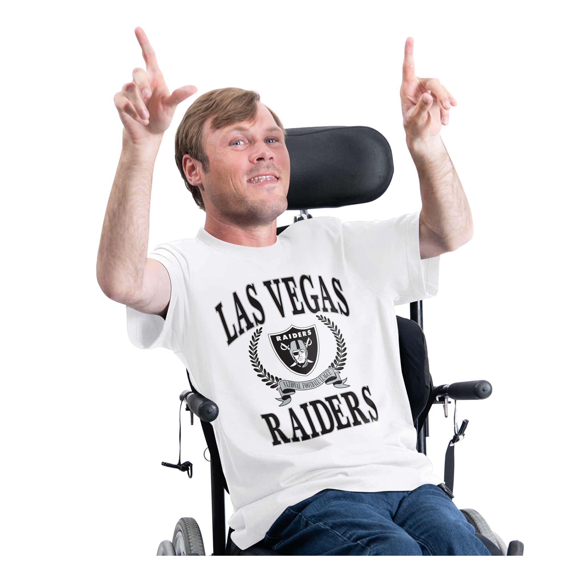 Men's G-III Sports by Carl Banks White Las Vegas Raiders Team Laurel Adaptive T-Shirt