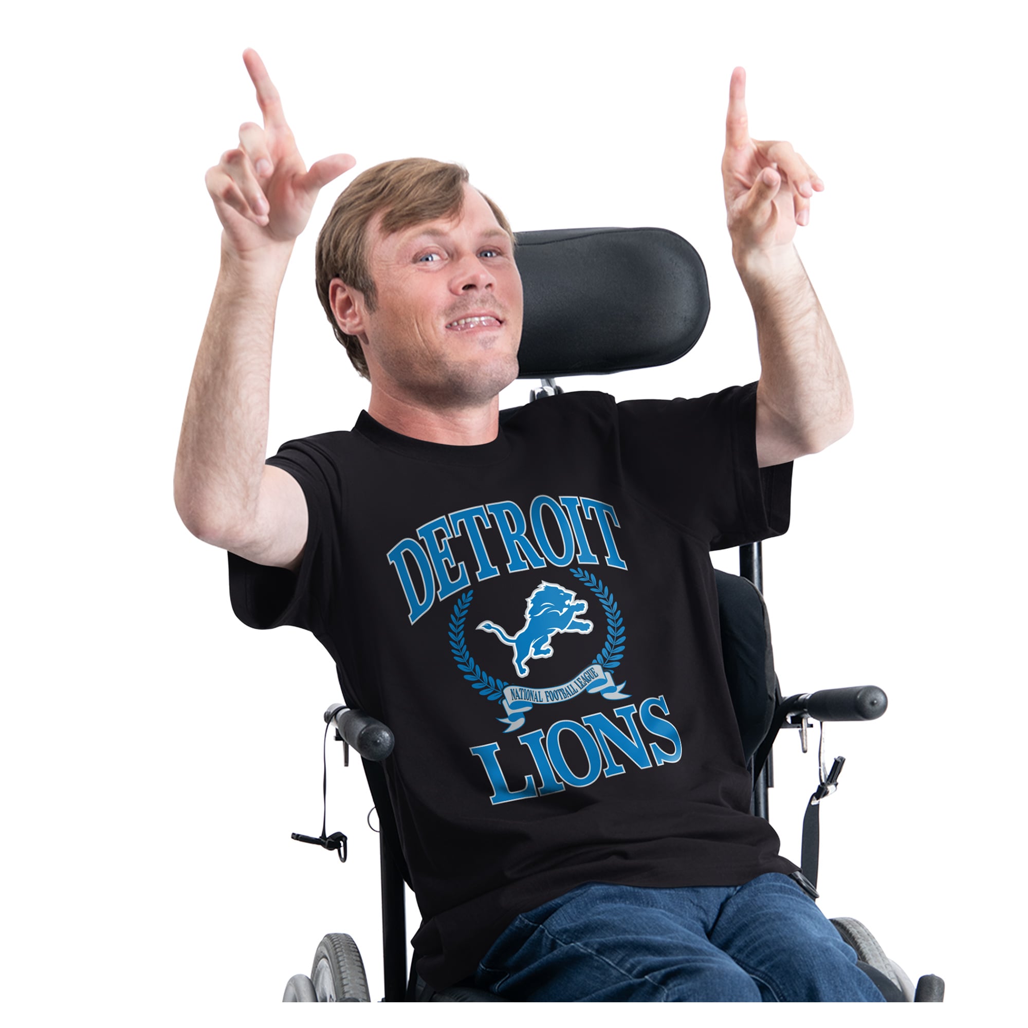 Men's G-III Sports by Carl Banks Black Detroit Lions Team Laurel Adaptive T-Shirt