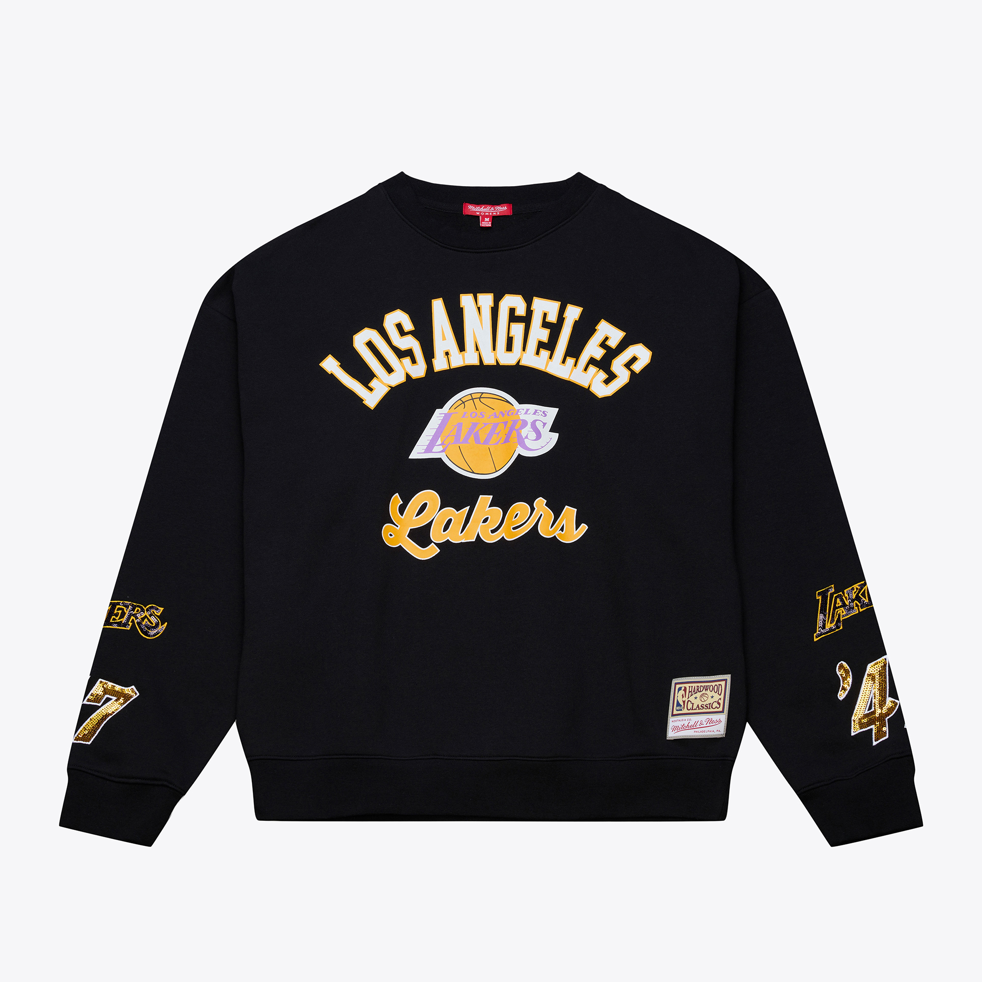 Women's Mitchell & Ness Black Los Angeles Lakers Premium Fleece Sweatshirt