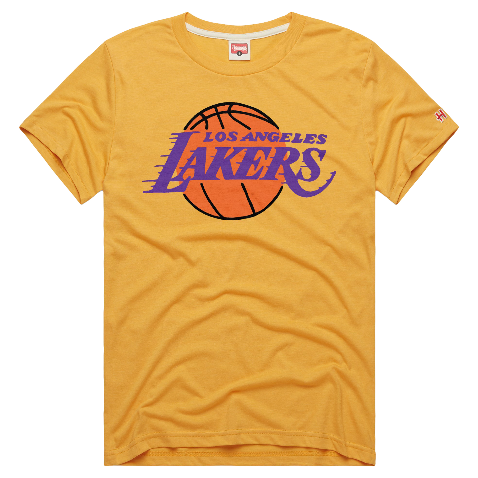Unisex Homage  Gold Los Angeles Lakers Logo Tri-Blend T-Shirt
