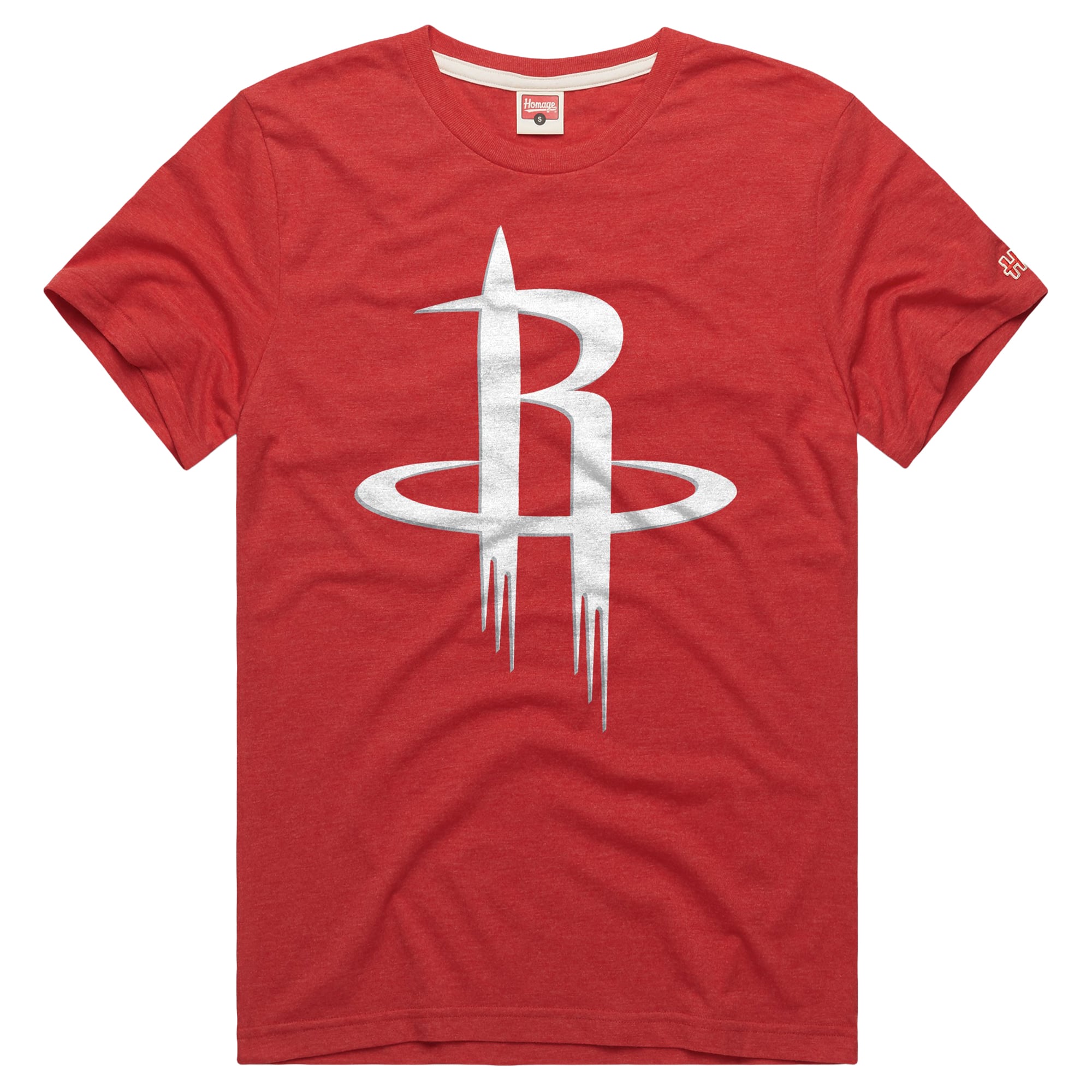 Unisex Homage  Red Houston Rockets Logo Tri-Blend T-Shirt