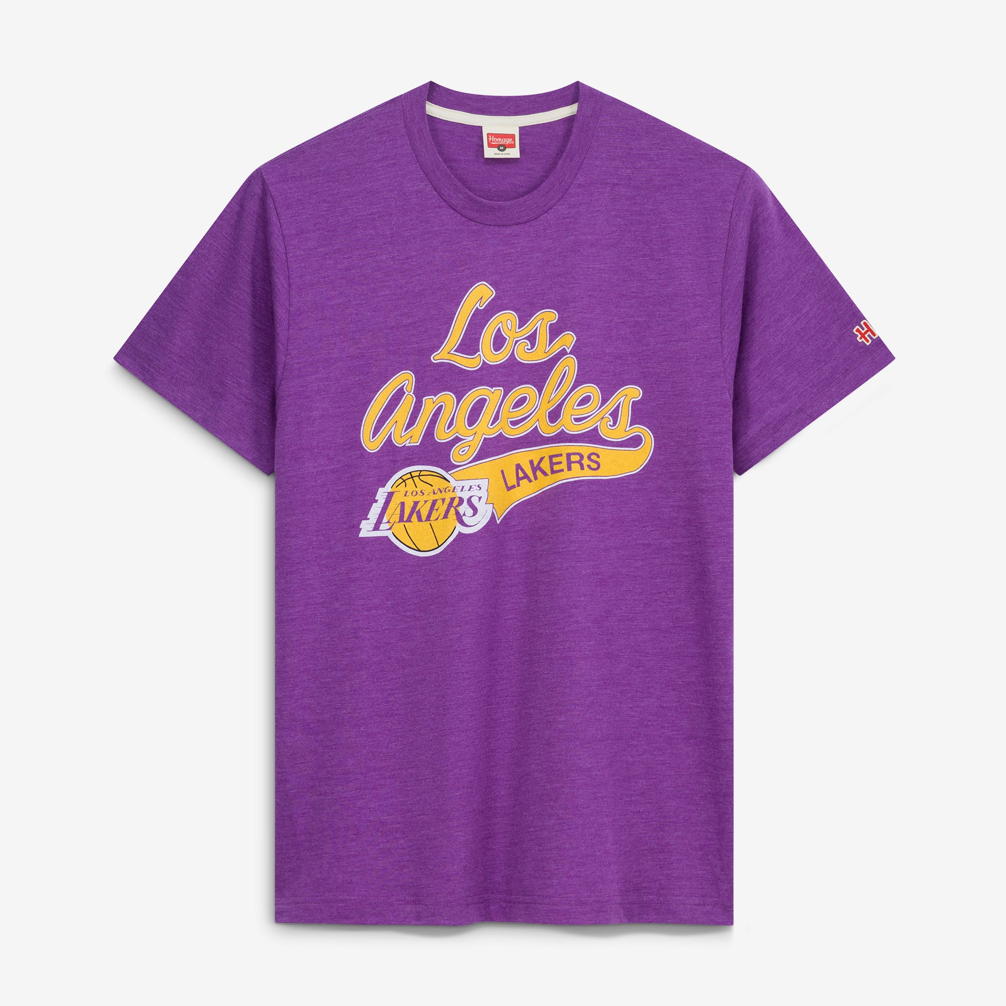 Unisex Homage  Purple Los Angeles Lakers Script Tri-Blend T-Shirt