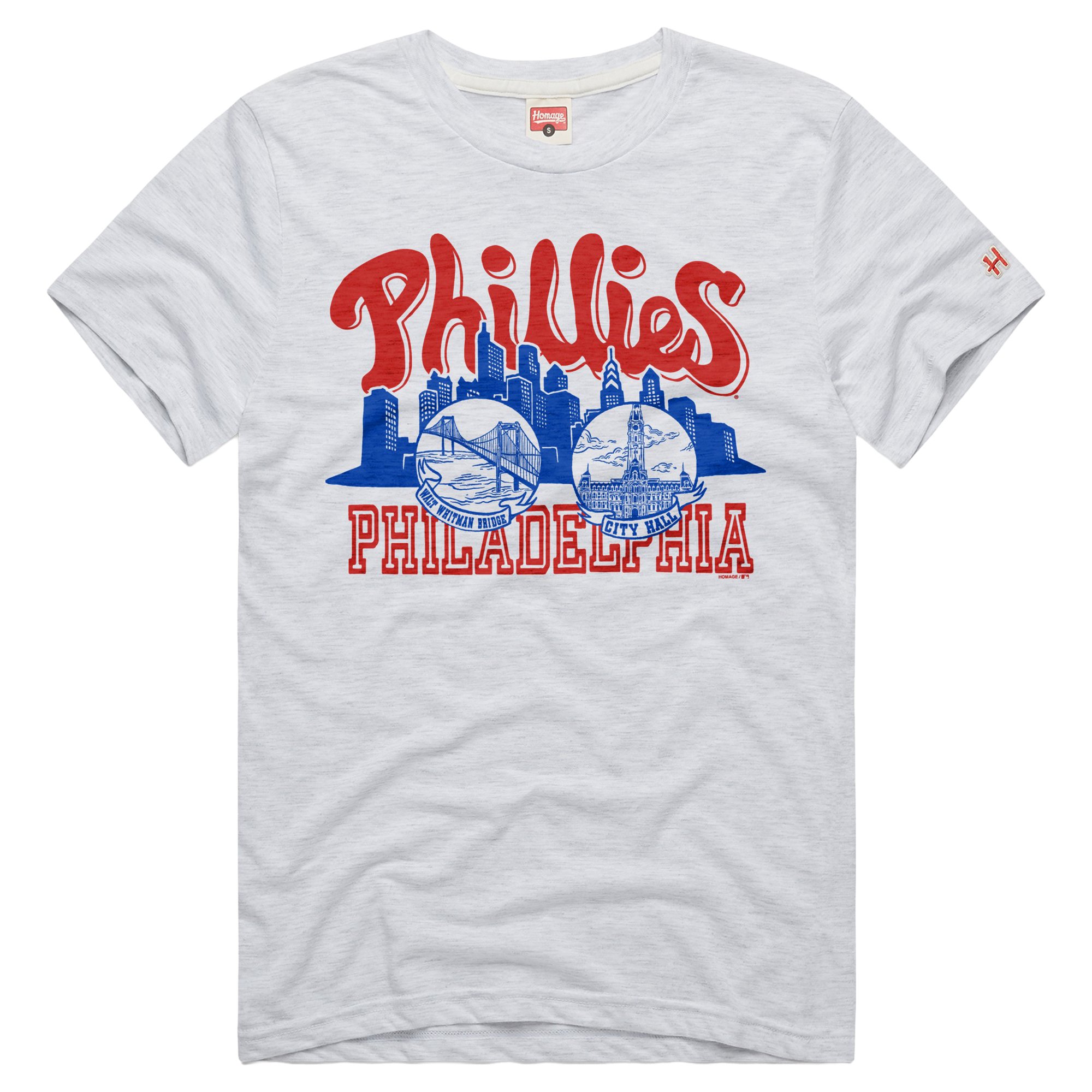 Unisex Homage  Ash Philadelphia 76ers Skyline T-Shirt