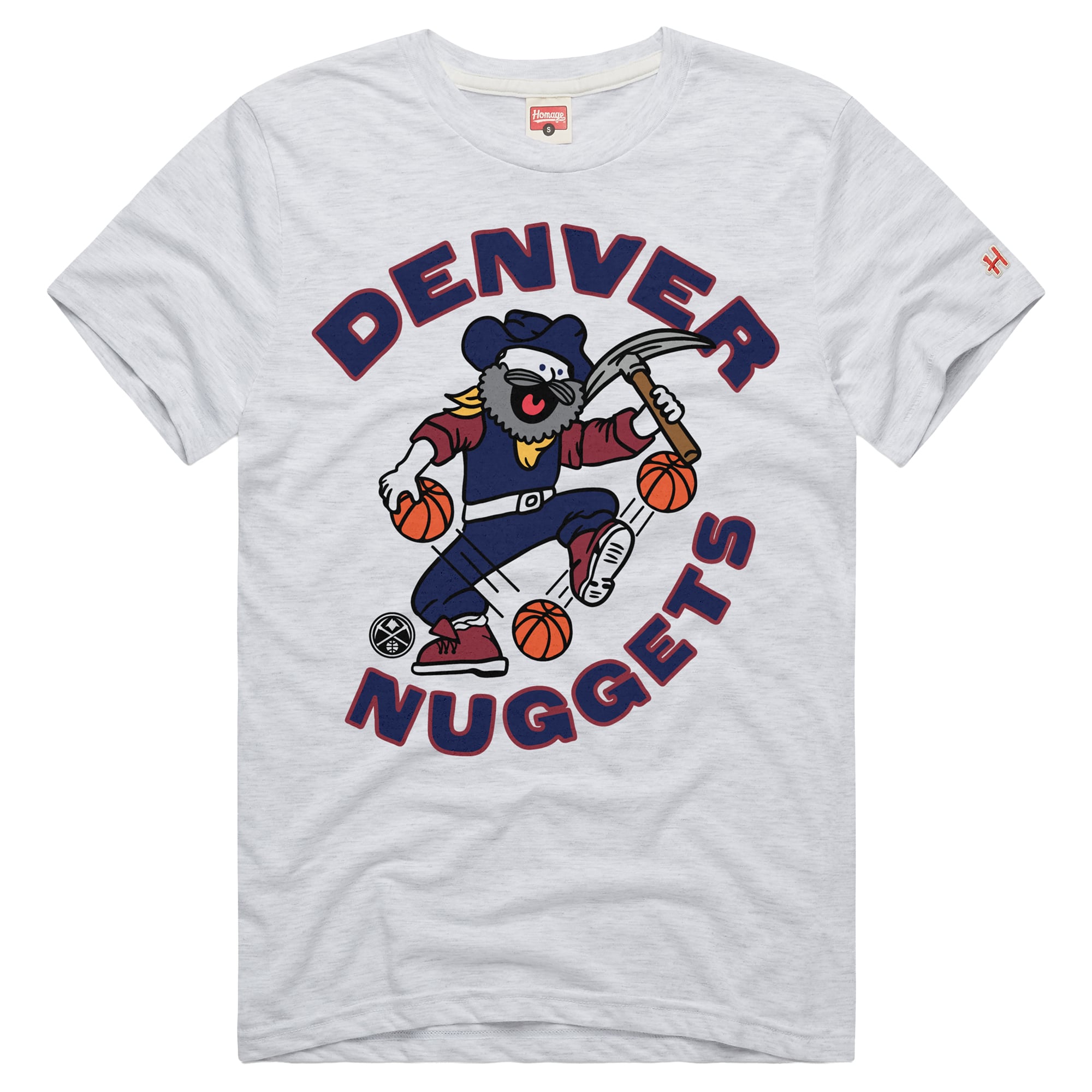 Unisex Homage  Ash Denver Nuggets Prospector Tri-Blend T-Shirt