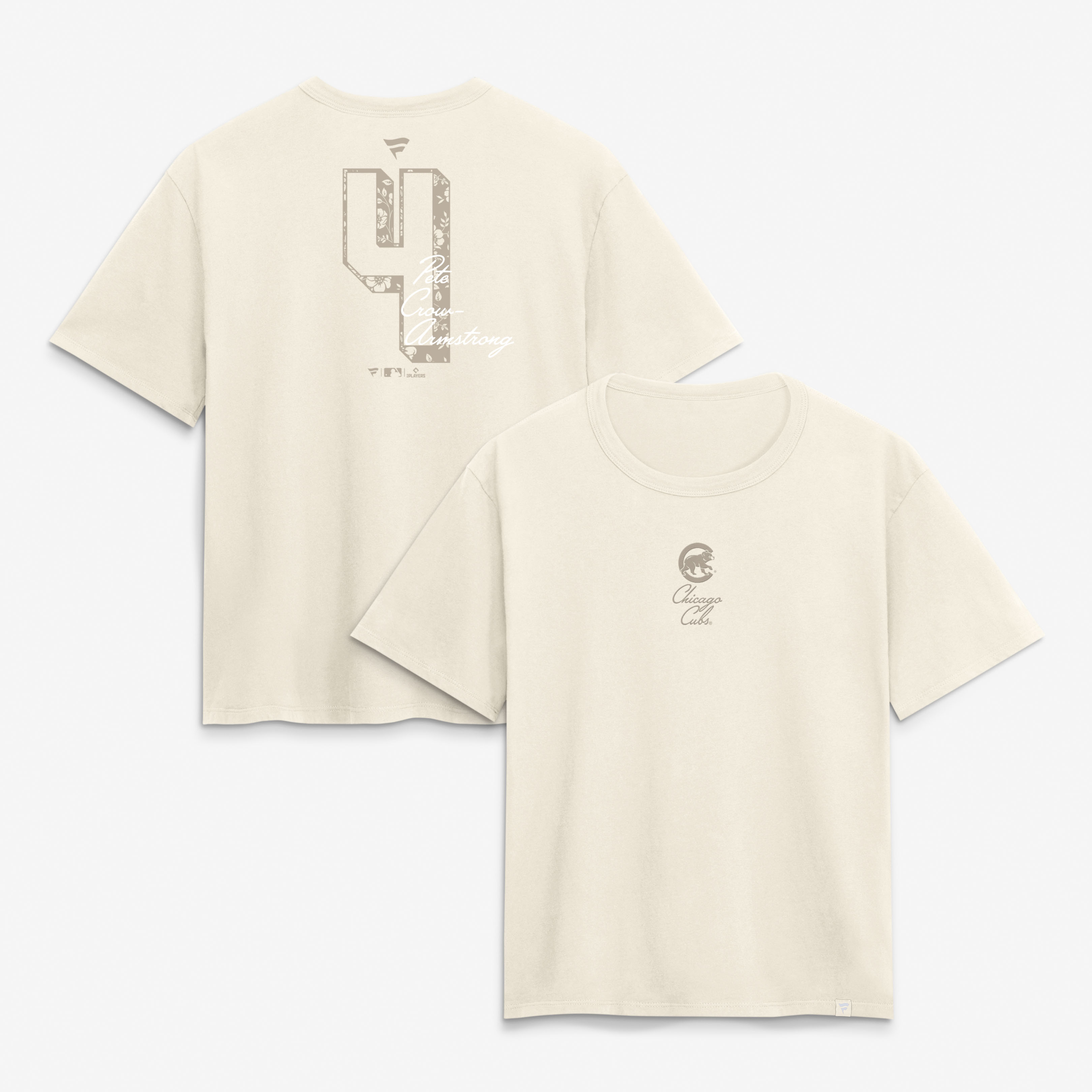 Women’s Pete Crow-Armstrong Cream Chicago Cubs Name & Number T-Shirt Women’s Pete Crow-Armstrong Cream Chicago Cubs Name & Number T-Shirt