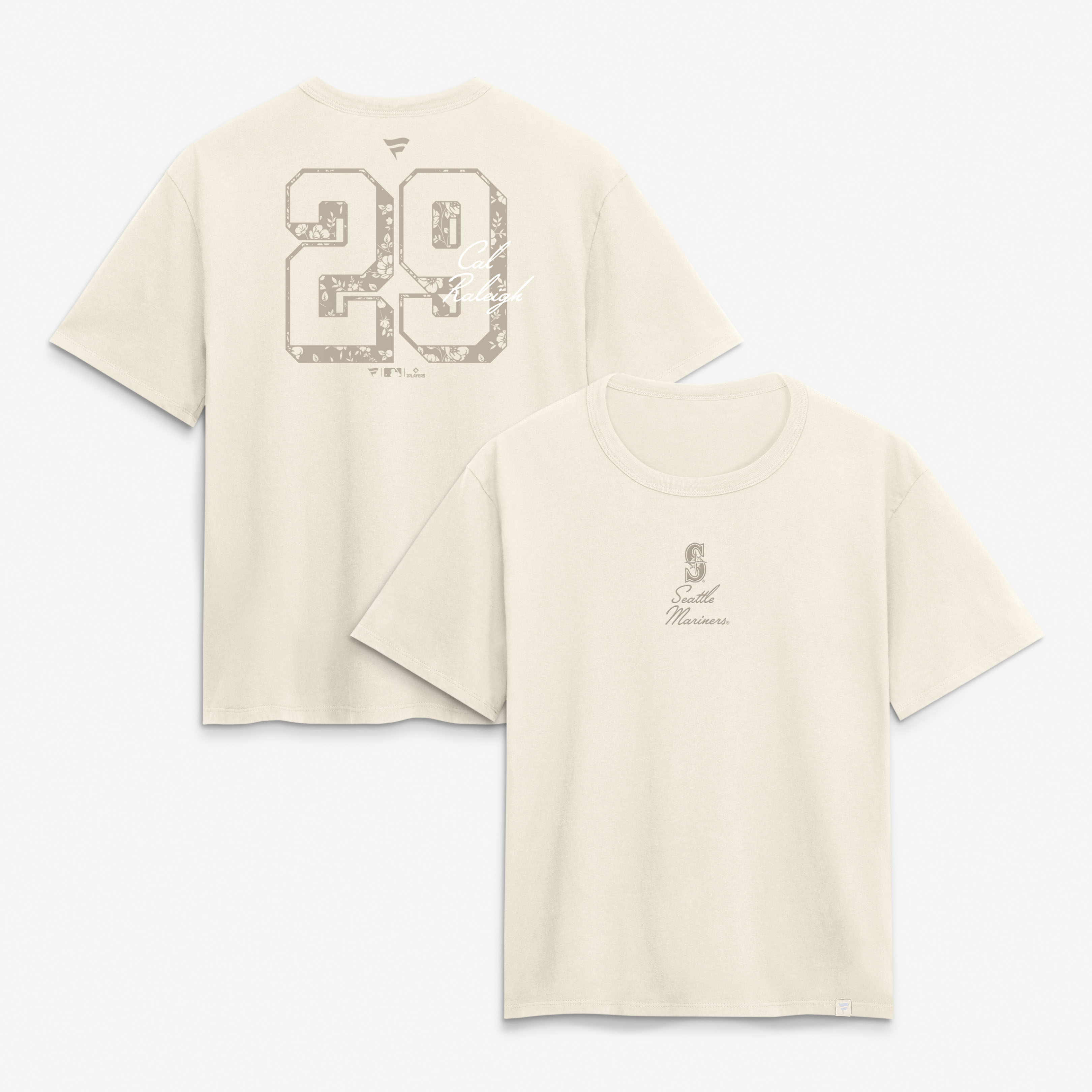 Women's Cal Raleigh Cream Seattle Mariners Name & Number T-Shirt