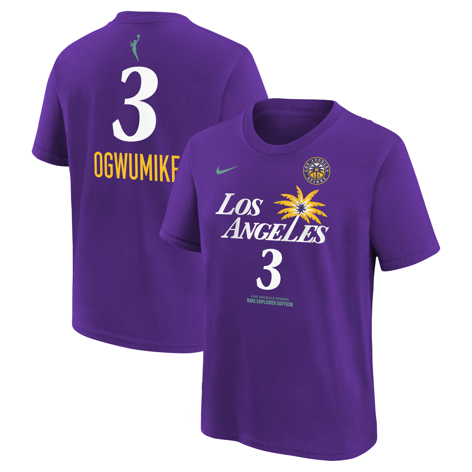 Youth Nike Nneka Ogwumike Purple Los Angeles Sparks Explorer Edition Name & Number T-Shirt