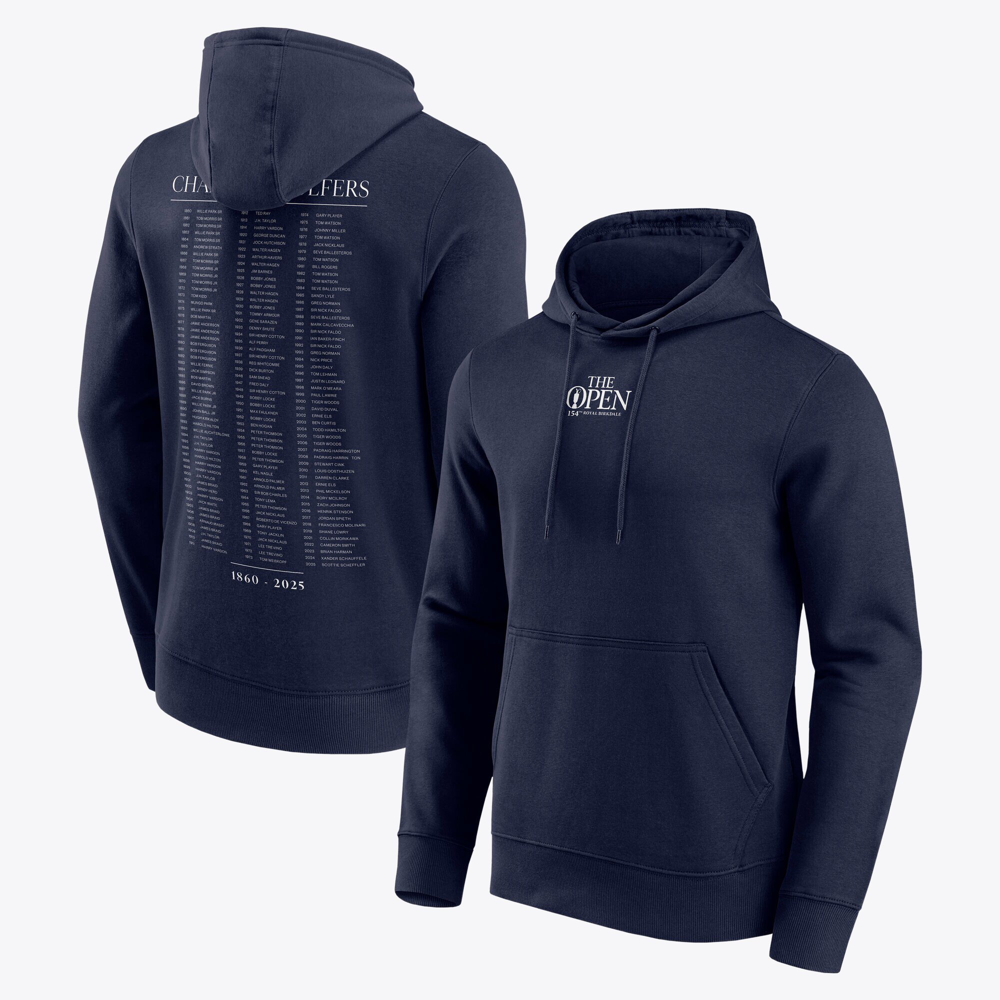 Felpa con cappuccio con grafica del 154° Open Royal Birkdale Champions Golfer