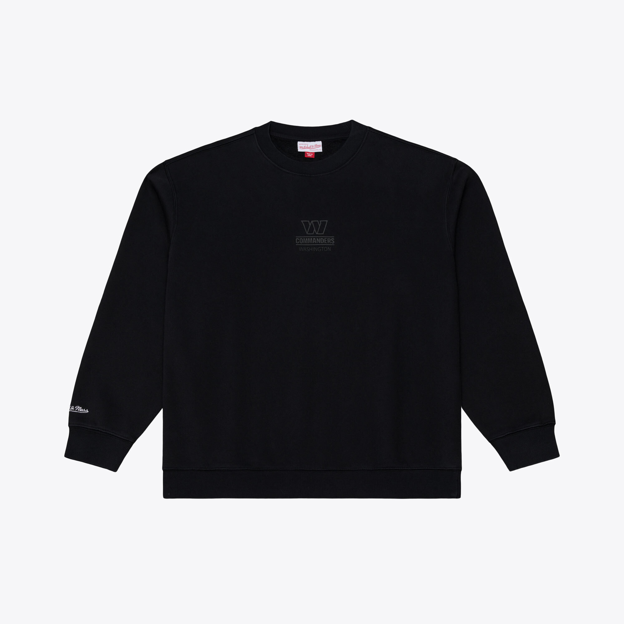 Men's Mitchell & Ness Black Washington Commanders Core Essentials Micro Logo Fleece Sweatshirt