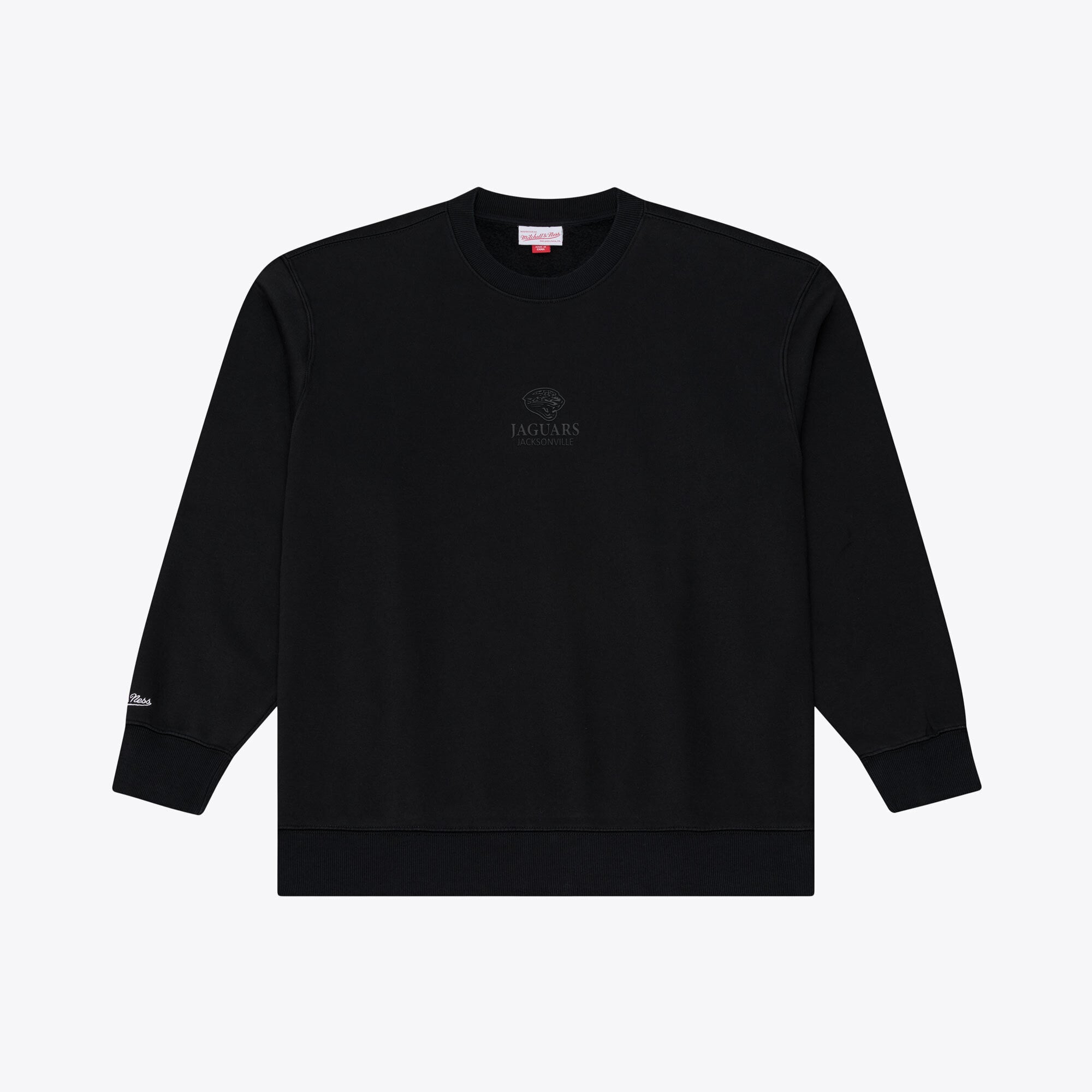 Men's Mitchell & Ness Black Jacksonville Jaguars Core Essentials Micro Logo Fleece Sweatshirt
