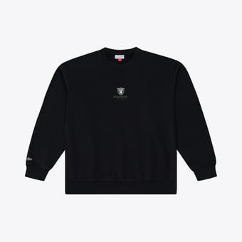 Men's Mitchell & Ness Black Las Vegas Raiders Core Essentials Micro Logo Fleece Sweatshirt