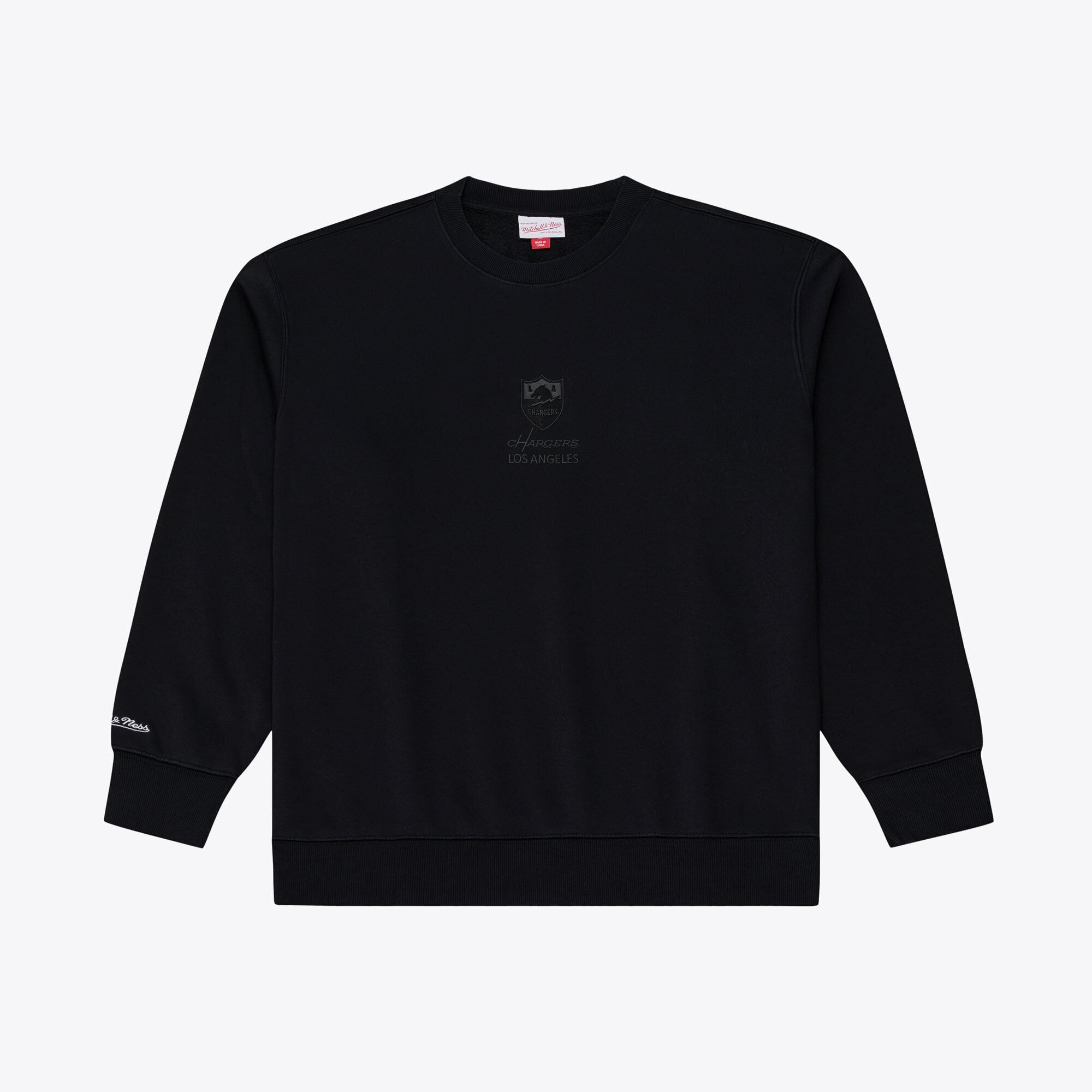Sudadera de forro polar Mitchell & Ness Core Essentials Micro Logo para hombre, color negro, de los Los Angeles Chargers.