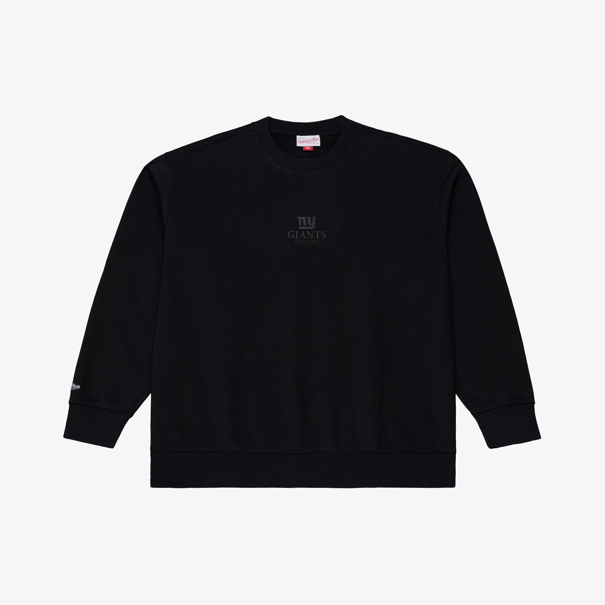 Men's Mitchell & Ness Black New York Giants Core Essentials Micro Logo Fleece Sweatshirt
