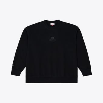 Men's Mitchell & Ness Black New York Giants Core Essentials Micro Logo Fleece Sweatshirt