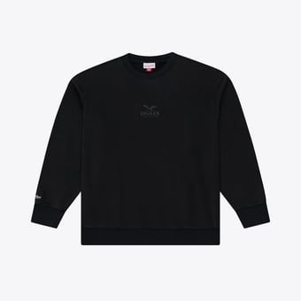 Men's Mitchell & Ness Black Philadelphia Eagles Core Essentials Micro Logo Fleece Sweatshirt