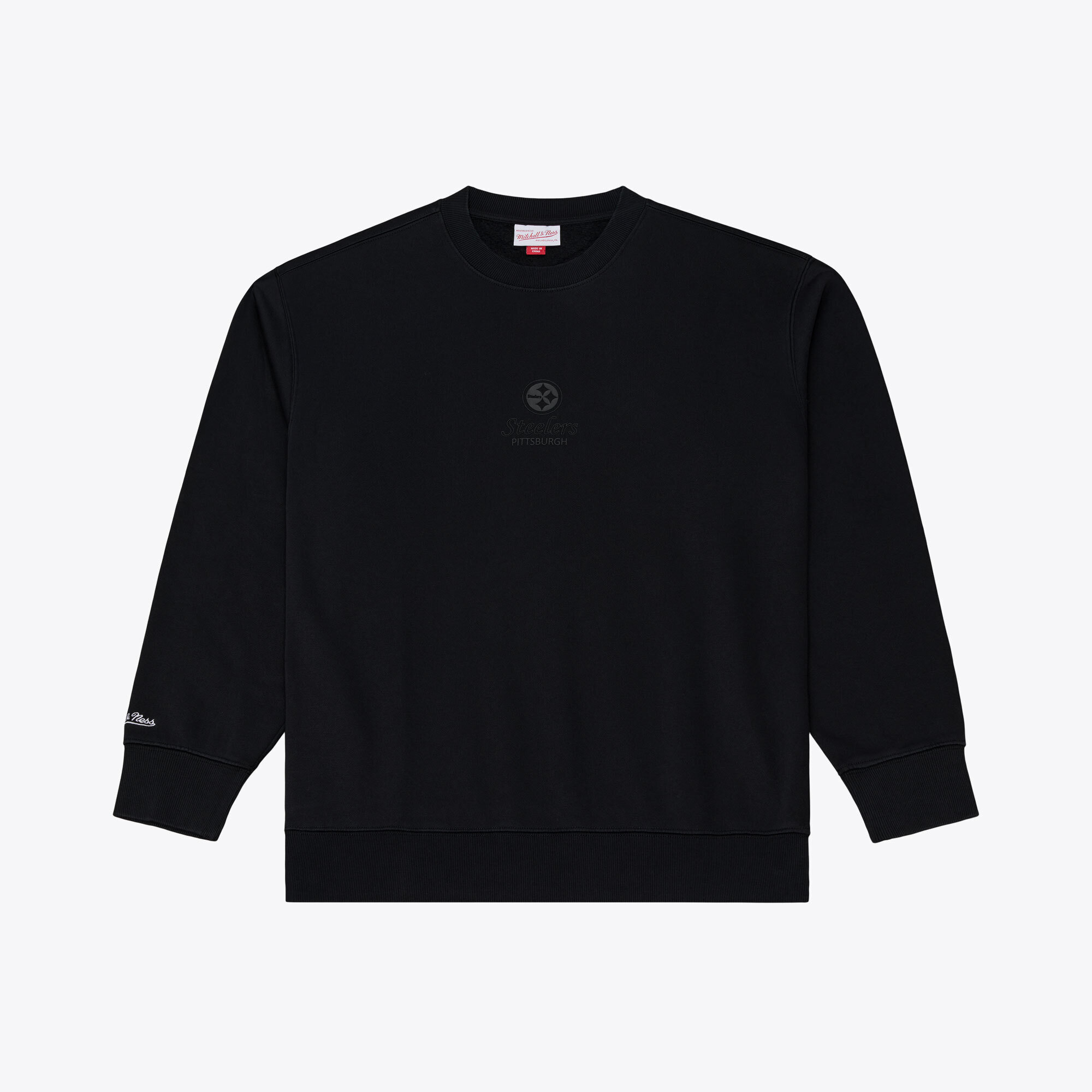 Mitchell & Ness Men's Black Pittsburgh Steelers Core Essentials Micro Logo Fleece Sweatshirt - Black