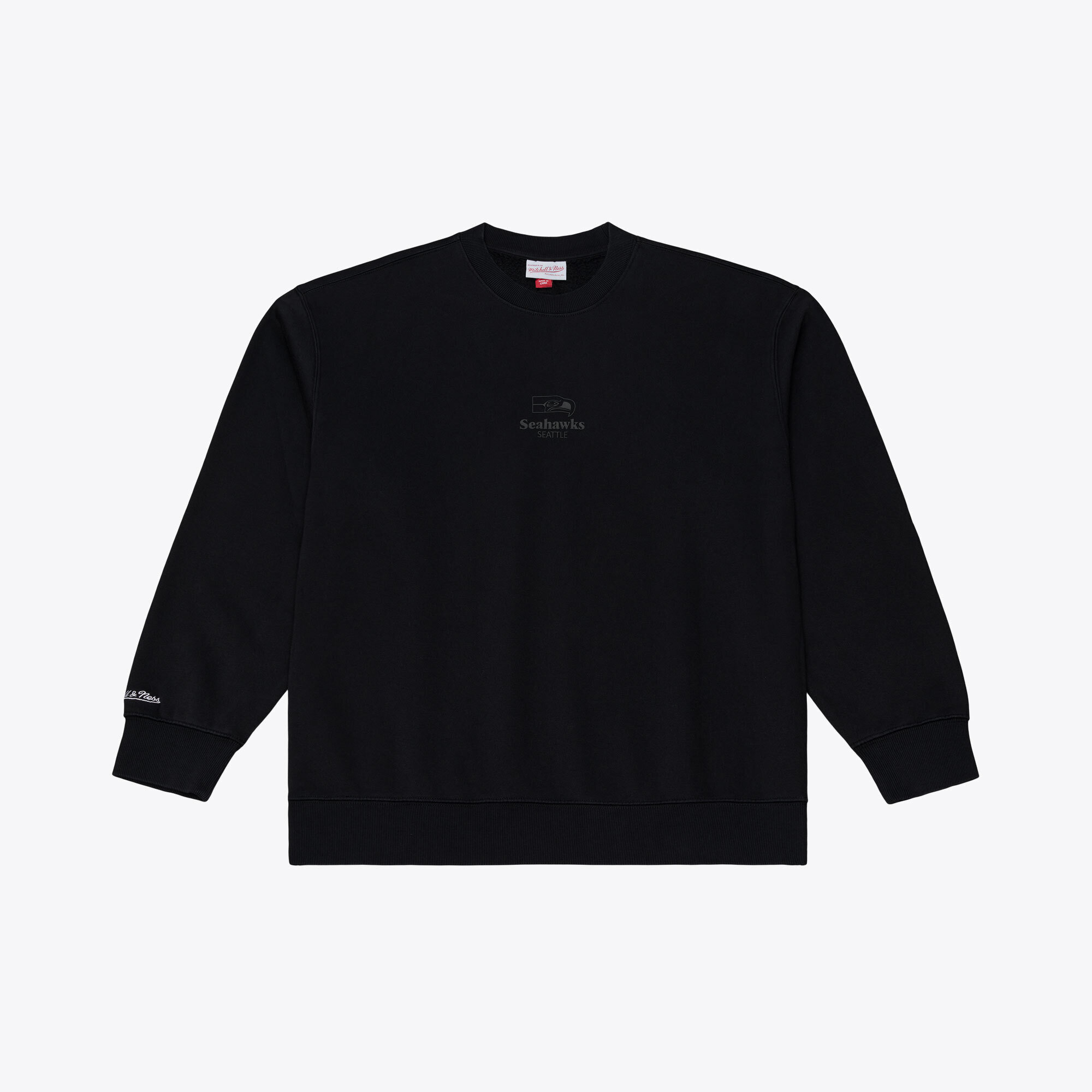 Mitchell & Ness Men's Black Seattle Seahawks Core Essentials Micro Logo Fleece Sweatshirt - Black