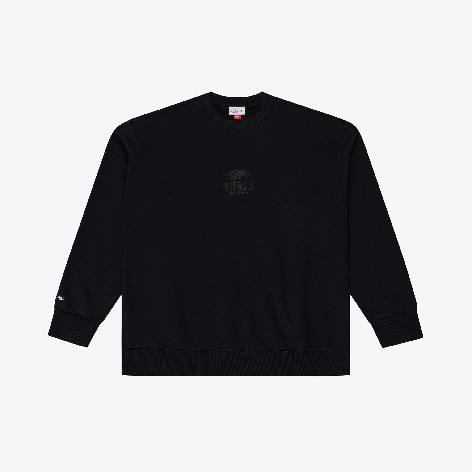 Sweat-shirt en polaire à micro-logo noir Mitchell & Ness Core Essentials pour homme, modèle Cincinnati Bengals.