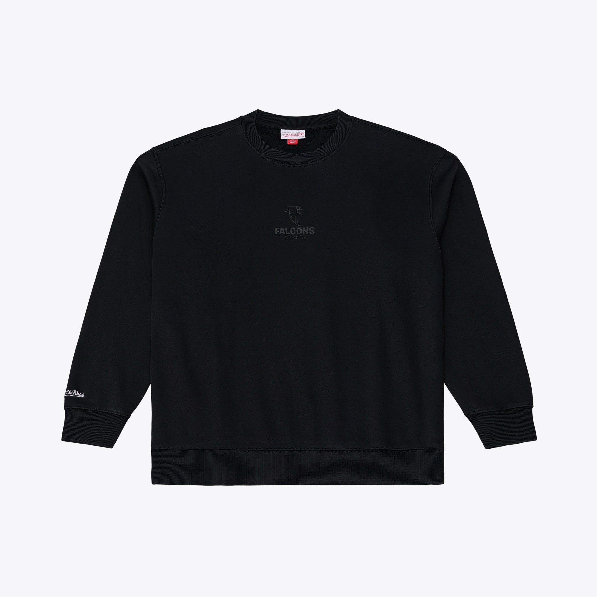 Men's Mitchell & Ness Black Atlanta Falcons Core Essentials Micro Logo Fleece Sweatshirt