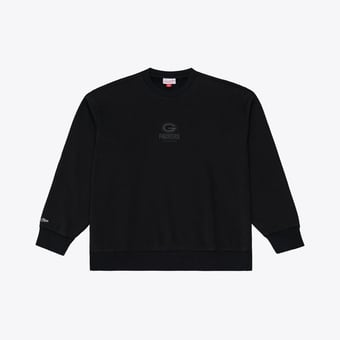 Men's Mitchell & Ness Black Green Bay Packers Core Essentials Micro Logo Fleece Sweatshirt