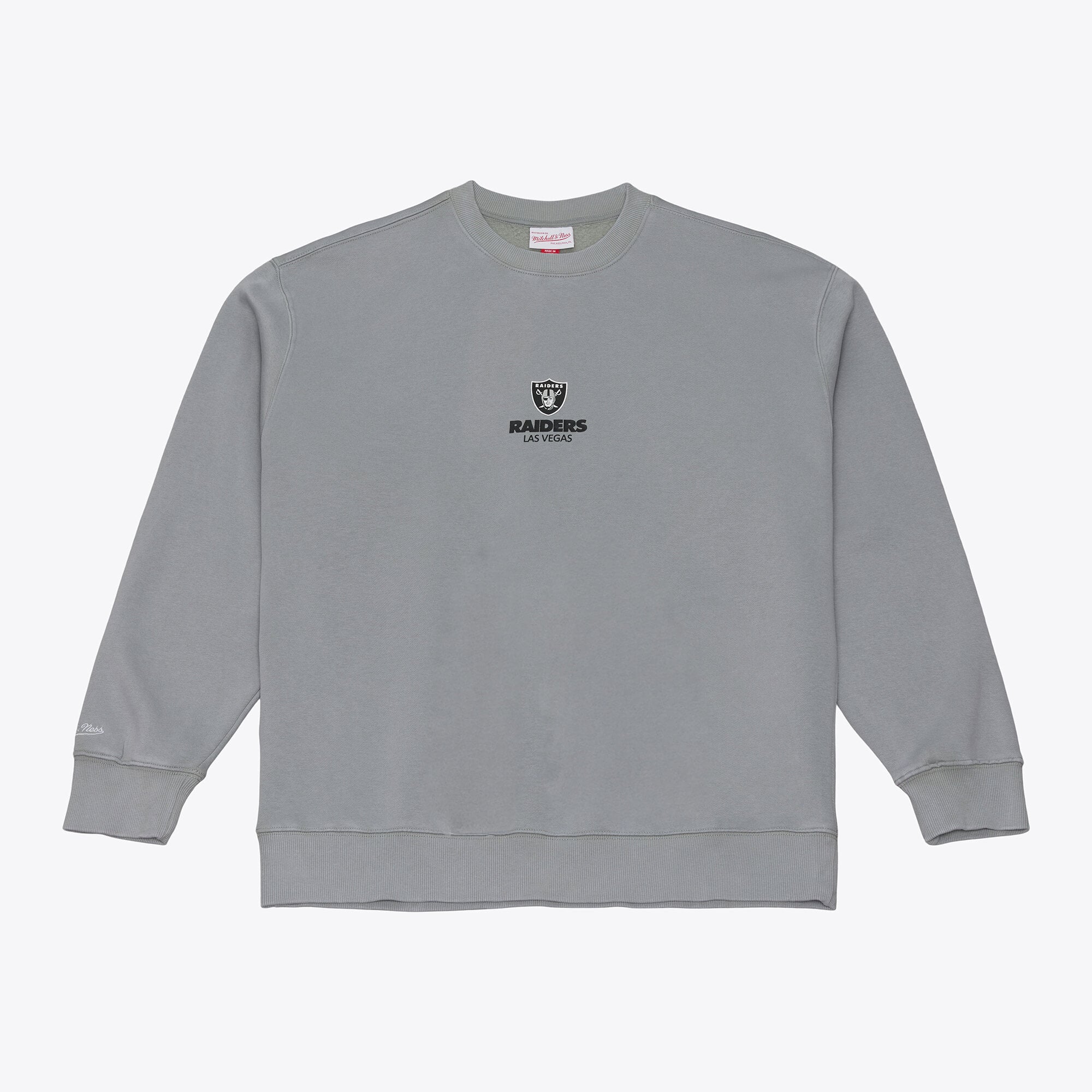 Sudadera de forro polar gris con micrologotipo de los Las Vegas Raiders de Mitchell & Ness para hombre.