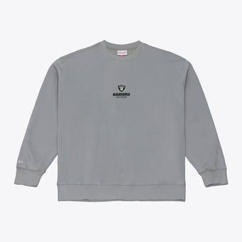 Men's Mitchell & Ness Gray Las Vegas Raiders Core Essentials Micro Logo Fleece Sweatshirt